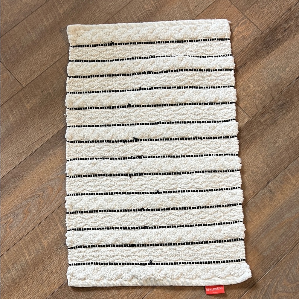 Striped Black and White Rug